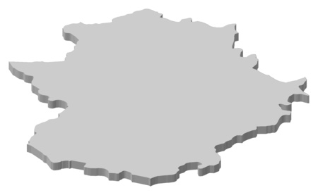 Map of Extremadura, a province of Spain.のイラスト素材