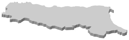 Map of Emilia-Romagna, a province of Italy.のイラスト素材