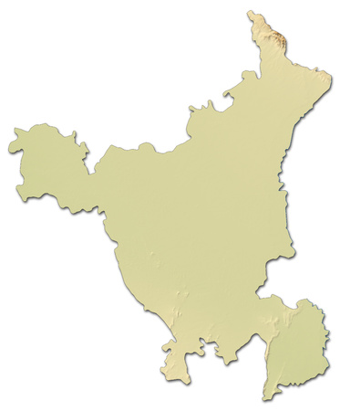 Relief map of Haryana, a province of India, with shaded relief.の写真素材
