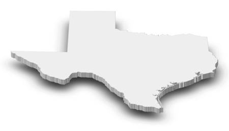 Map of Texas, a province of United States, as a gray piece with shadow.の写真素材