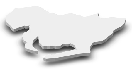 Map of Aichi, a province of Japan, as a gray piece with shadow.の写真素材