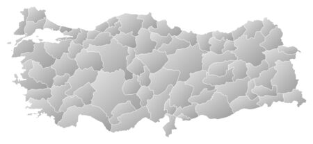 Map of Turkey with the provinces, filled with a linear gradient.のイラスト素材