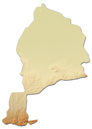 Relief map of Jowzjan, a province of Afghanistan, with shaded relief.の写真素材