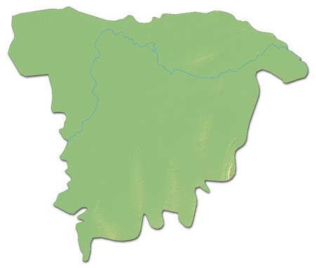 Relief map of Sylhet, a province of Bangladesh, with shaded relief.の写真素材