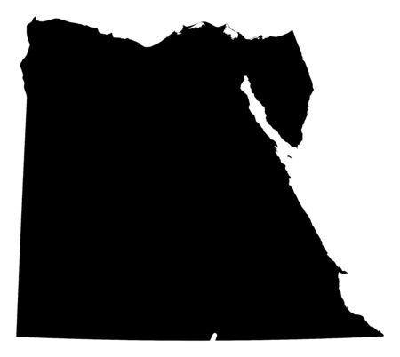Map of Egypt in black.のイラスト素材