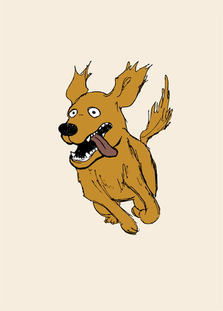 Running dog (colour)のイラスト素材