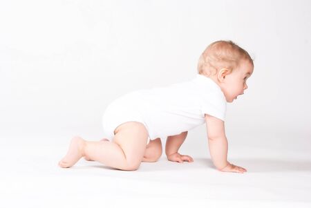 Baby crawls away