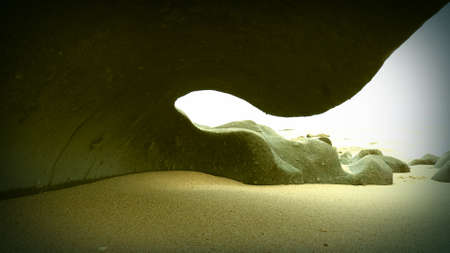 Sand beach with stones