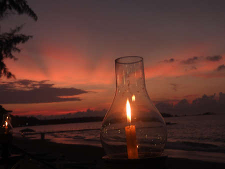 sunset at the beachの写真素材