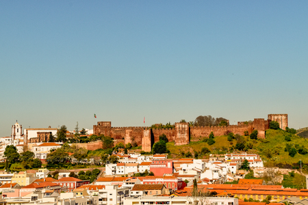 Villages on the Algarve coast in Portugal Lagos, Faro, Albufeira, Loul?, Silversの写真素材