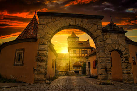 Rothenburg ob der Tauber is a German city in northern Bavariaの写真素材