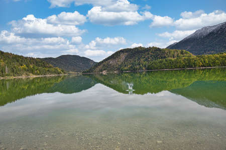 Beautiful mountain lakes in the Alps in Bavaria and Austriaの写真素材