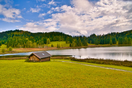 Beautiful mountain lakes in the Alps in Bavaria and Austriaの写真素材