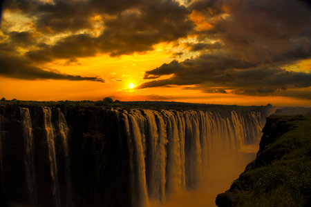 The Victoria Falls in Zimbabwe and Zambiaの写真素材