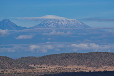 Mount Kilimanjaro in Tanzania, Africa. View from the Masai Maraの写真素材