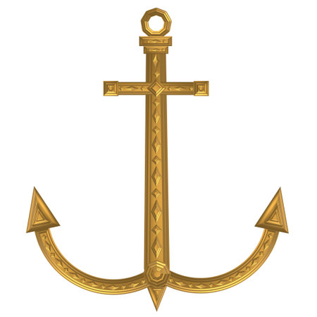 Golden Globe Compass Anchor Wind Rose Steering Wheel Sailing Shipの写真素材
