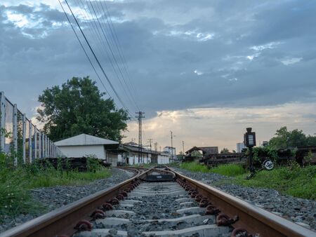 Single track railway.の写真素材