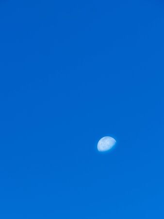 Half moon on clear blue sky.の写真素材