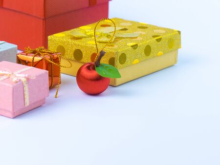 A group of gift or presents boxes for decoration or symbol of cerabration, good time and happiness.の写真素材