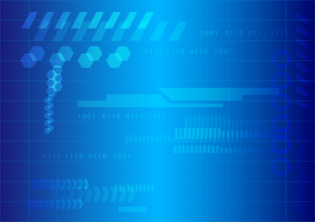 Abstract technology template on blue background, Vector Design.のイラスト素材