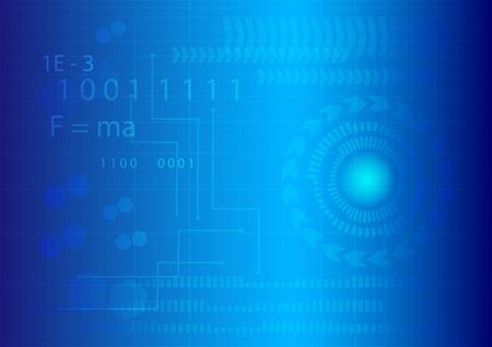 Abstract technology template on blue background, Vector Design.のイラスト素材