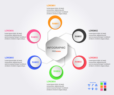 Infographics design for presentation, Template background with text space, Vector Design.のイラスト素材