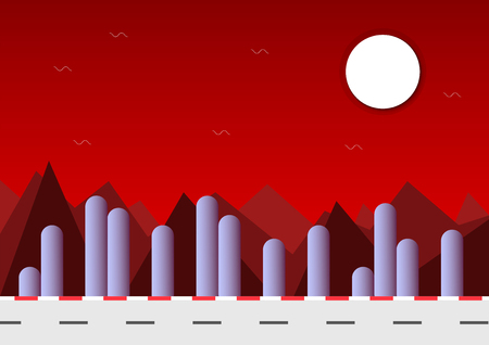 Landscape background with mountain. Vector design.のイラスト素材