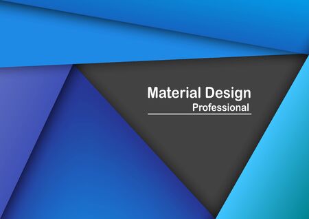 Abstract modern material design background in blue tone with text space, Template for business presentation. Vector Design.のイラスト素材