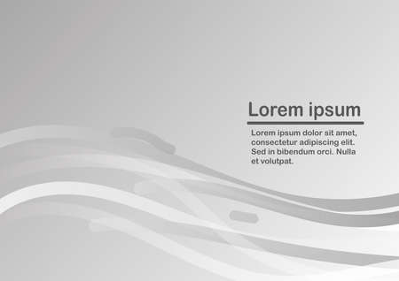 Abstract grey background with copy space for text. Template design for presentation in wave form.のイラスト素材