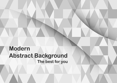 Modern abstract background in triangular shape with text space. Template design in grey and white tone for business presentation, cover and web banner.のイラスト素材