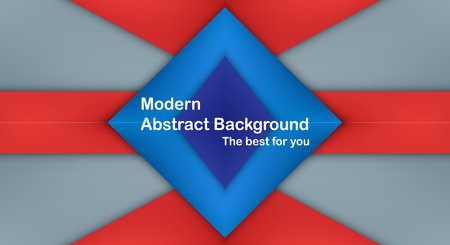 Abstract red and blue material design on grey background for cover, template, web banner and brochure. Copy space for text. Kaleidoscope design.のイラスト素材
