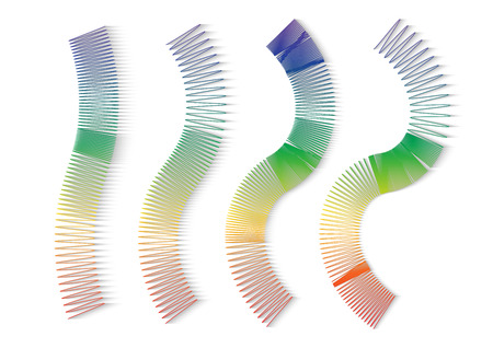 Colorful wave on white background with drop shadow.のイラスト素材