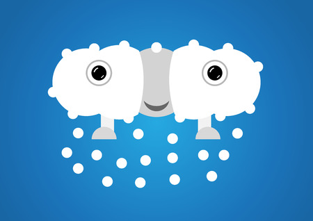 Winter Cloud on blue background in concept of cartoon art.のイラスト素材