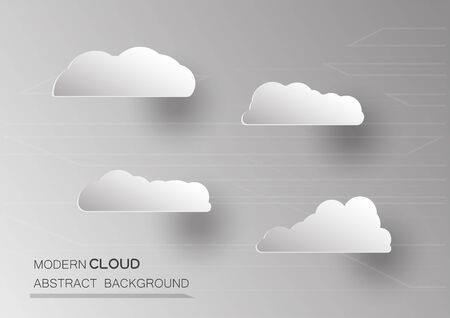 Infographic clouds with text space on grey and white background.のイラスト素材