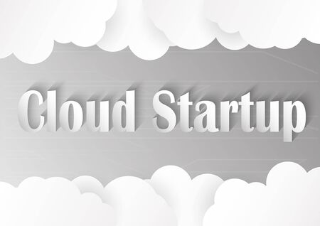 Clouds isolated on grey background in paper cut style.のイラスト素材