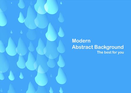Abstract blue background with art drop of water.  Modern template design with copy space for white text for cover, brochure and magazine.のイラスト素材