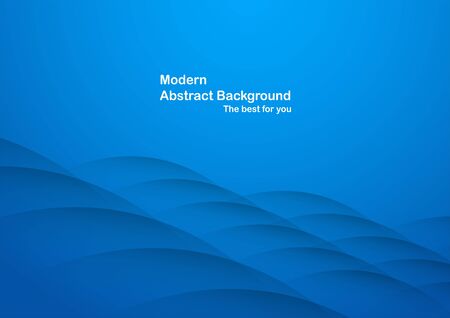 Abstract blue curve background with copy space for text. Modern template design for cover, brochure, web banner and magazine.のイラスト素材