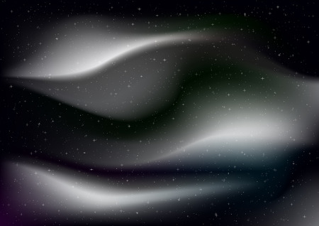 Abstract aurora with star on black background.のイラスト素材