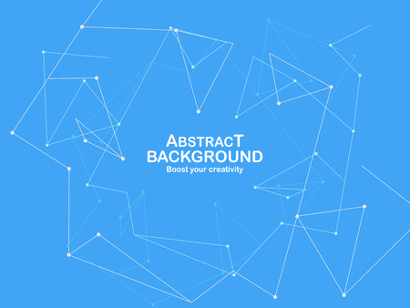 Blue background with polygon digital texture. Template design for business presentation, cover, web banner.のイラスト素材