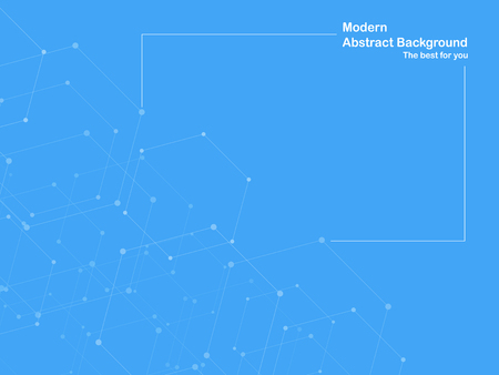 Blue background with polygon digital texture. Template design for business presentation, cover, web banner.のイラスト素材