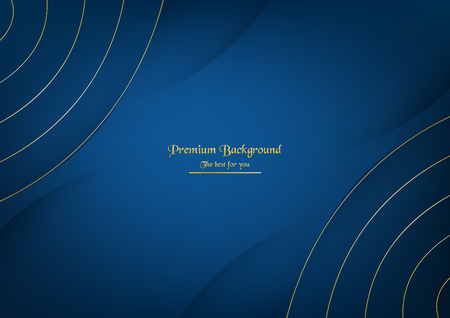 Abstract blue background with golden text for web banner, presentation, template.のイラスト素材