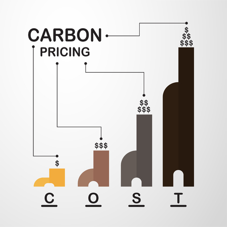 Vector design in concept of Carbon Pricing on grey gradient background.のイラスト素材