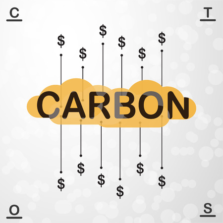 Vector design in concept of Carbon Pricing on grey gradient background.のイラスト素材