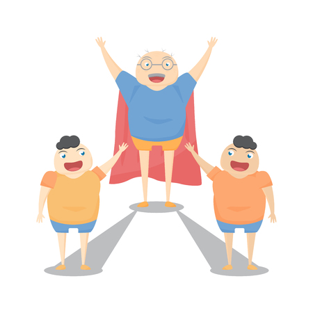 Family activity is smilling on white background. Vector illustration in flat design.のイラスト素材