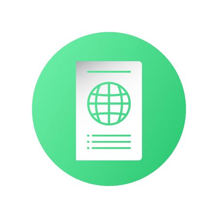 Icon design in concept of travelling with international passport. Vector illustration in flat style.のイラスト素材