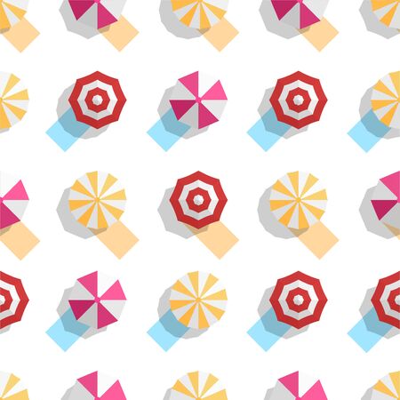 Pattern design for summer season. Vector illustration is in flat style for gift wrapping paper, texture, kid book cover. Top view.のイラスト素材