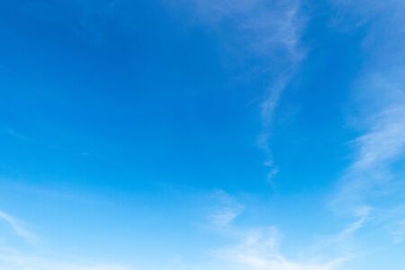 Blue sky with cirrus cloud. It's clearing day and good weather in the morning. It's best time for travelling on holiday.の写真素材