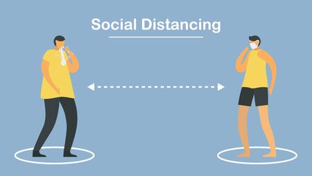 Social distancing. Stay away from people. Save life from coronavirus outbreak. Vector illustration...