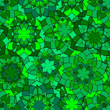 Seamless floral texture. Emerald tones. Abstract green pattern, vectorのイラスト素材