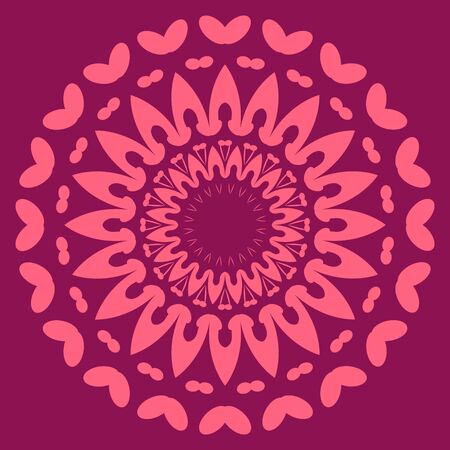 Vintage decorative elements. Islam, Arabic, Indian, ottoman motifs. Circular vintage element, vector. Kaleidoscope, medallion, yoga concept. Oriental style.のイラスト素材